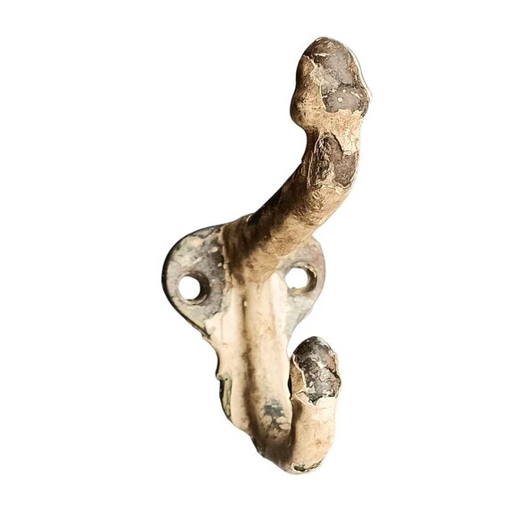 Vintage Cast Iron Double Scorn Hook Antique Craftsman Home Decor - Picture 1 of 3